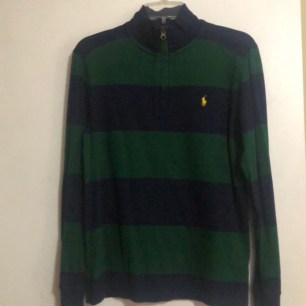 🔥Blue and Green stripe Polo shirt🔥